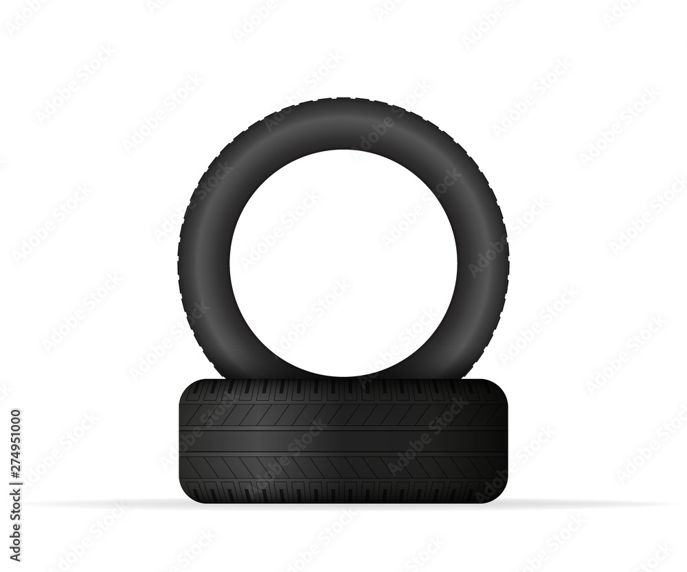 Car tire isolated on white background. Vector stock illustration. Car tire isolated on white background. Vector stock illustration.