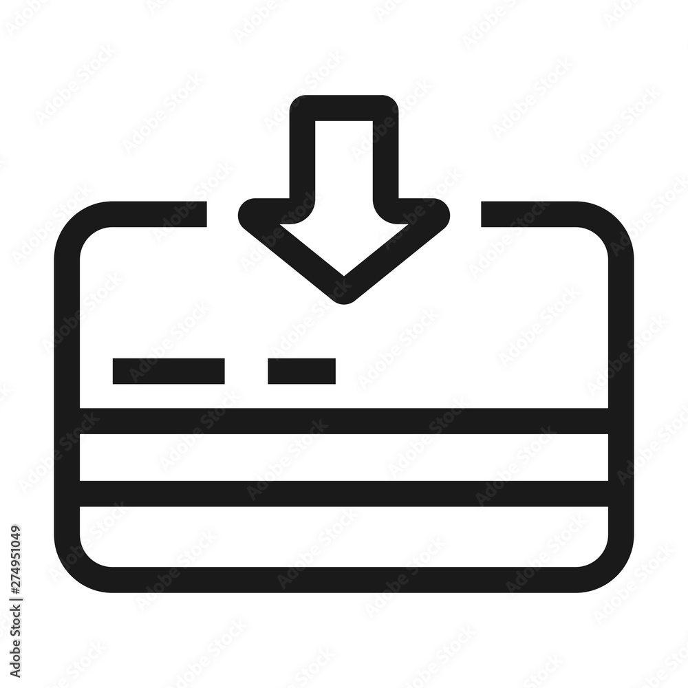 credit card cash inn - minimal line web icon. simple vector illustration. concept for infographic, website or app. credit card cash inn - minimal line web icon. simple vector illustration. concept for infographic, website or app.