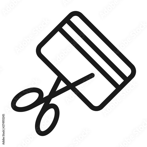 credit card cut - minimal line web icon. simple vector illustration. concept for infographic, website or app.