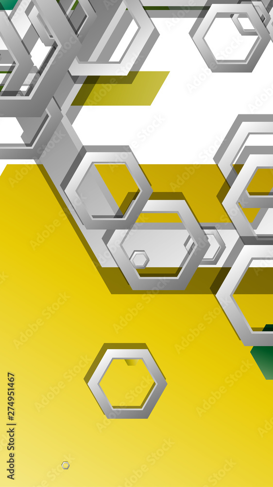 Abstract geometric background with hexagons, foliage color composition. Vector illustration Abstract geometric background with hexagons, foliage color composition. Vector illustration