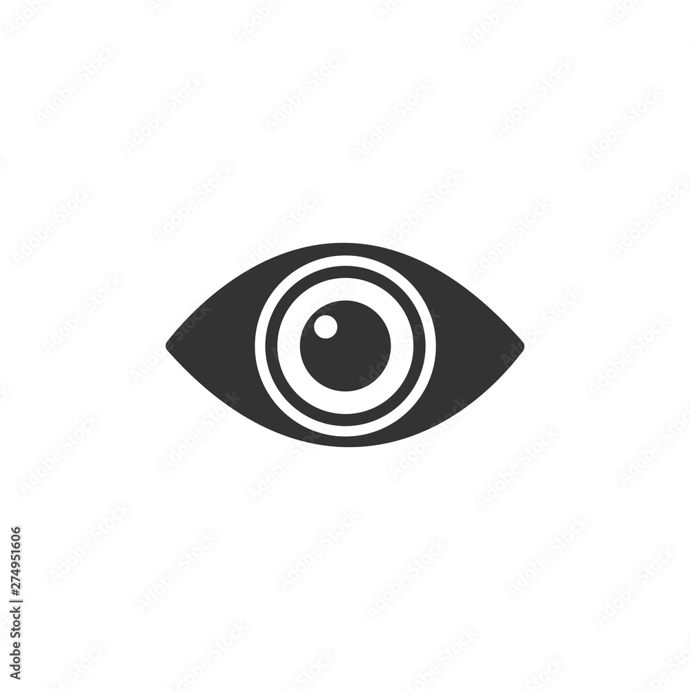 Body senses vision. Eye icon on a white background Body senses vision. Eye icon on a white background