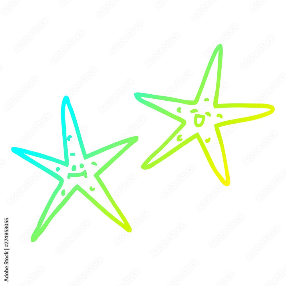 cold gradient line drawing cartoon star fish cold gradient line drawing cartoon star fish