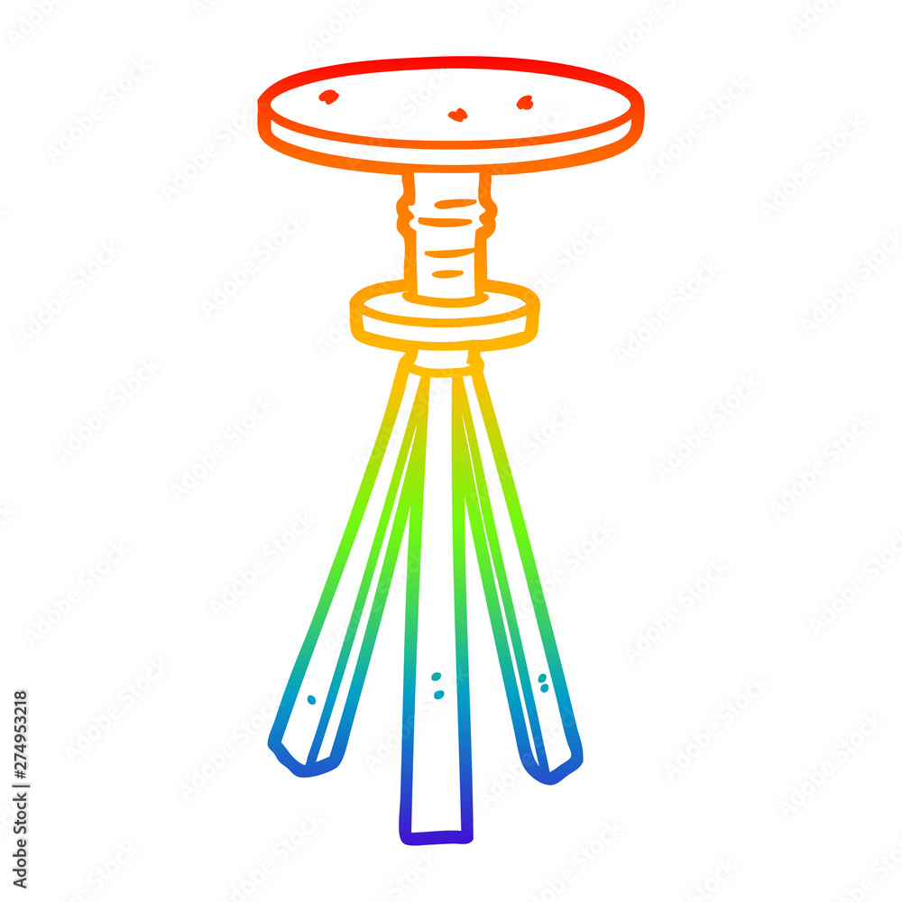rainbow gradient line drawing cartoon stool rainbow gradient line drawing cartoon stool