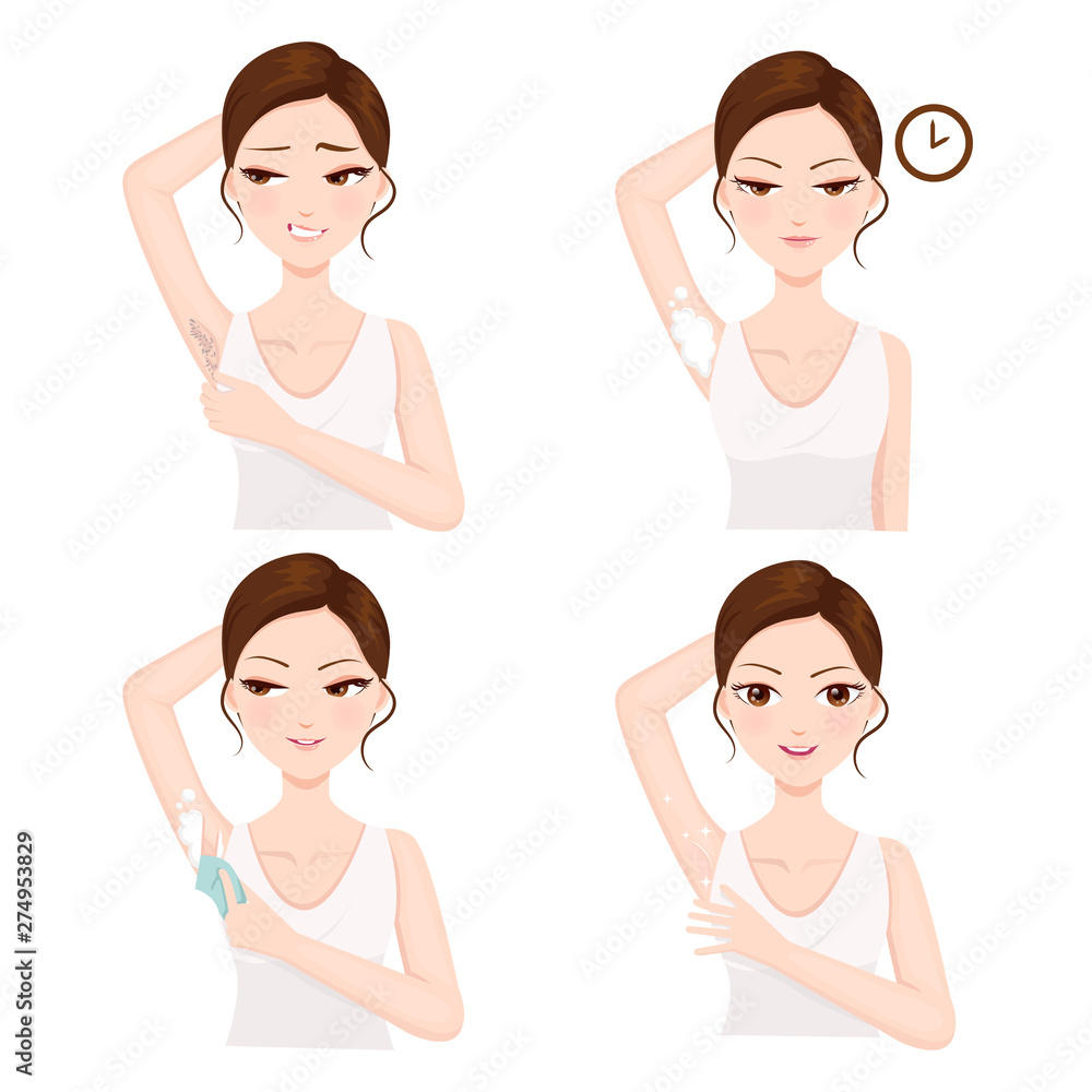 Armpit hair removal procedure by yourself Stock Vector Adobe Stock