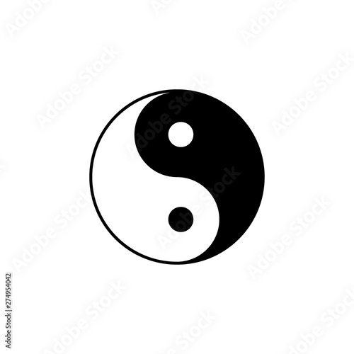 Yin Yang icon. Vector illustration, flat design.