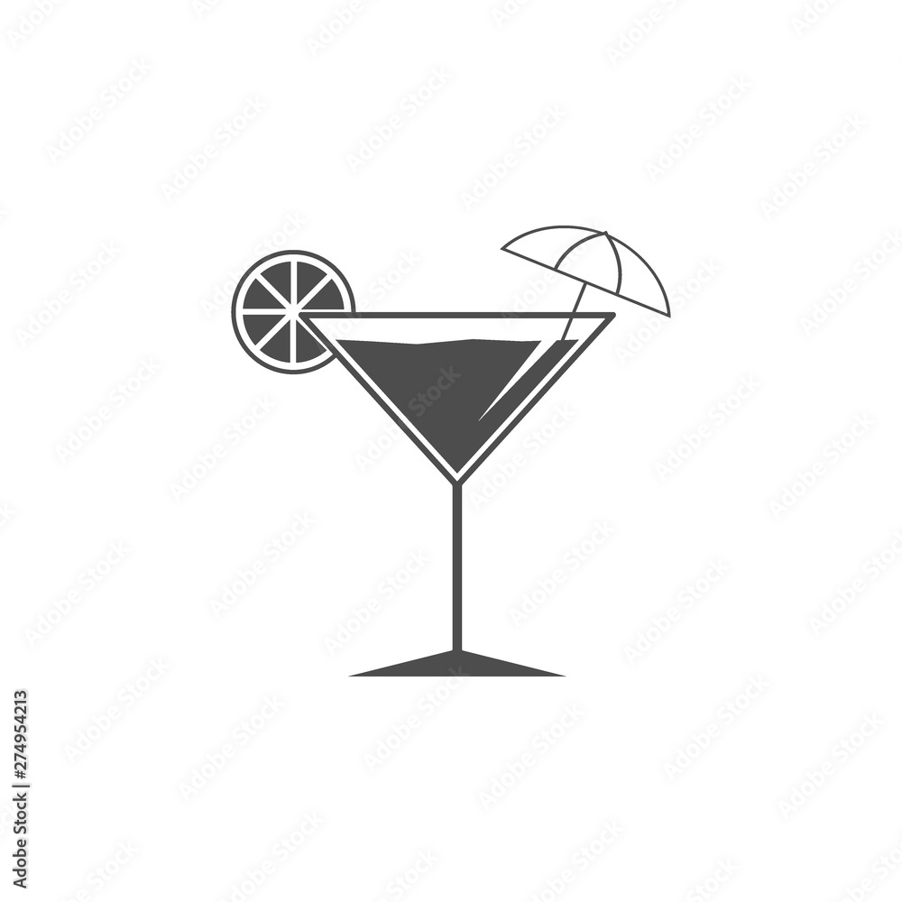 Cocktail glass icon. Vector illustration, flat design. Cocktail glass icon. Vector illustration, flat design.