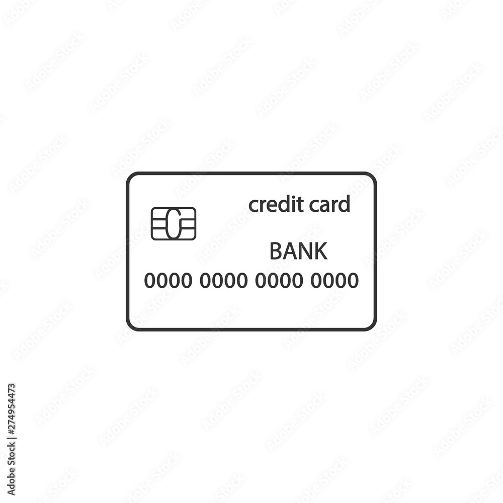Credit card icon. Vector illustration, flat design. Credit card icon. Vector illustration, flat design.