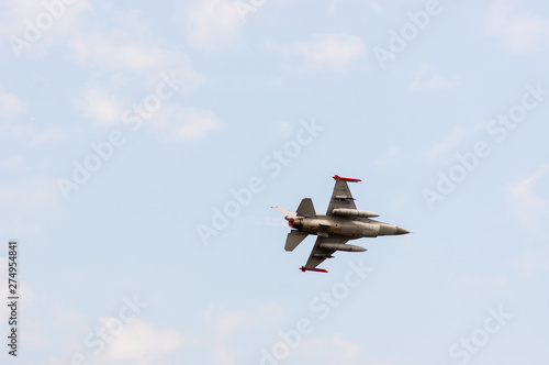 F-16 Fighting Falcon viewed from under at a airshow