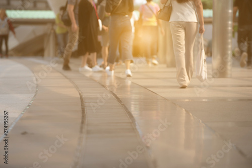people walking on city street