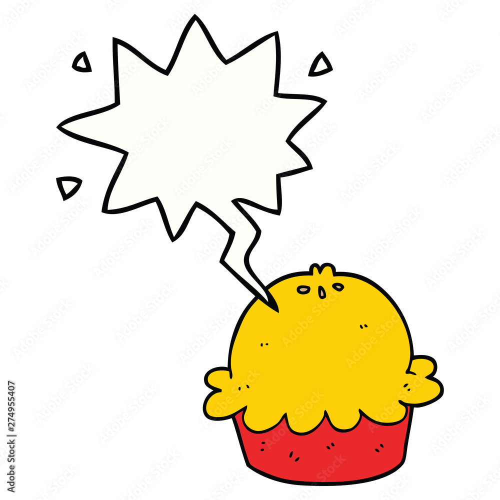 cartoon pie and speech bubble