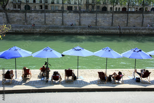 Canvas Print Bord de Seine Paris plage