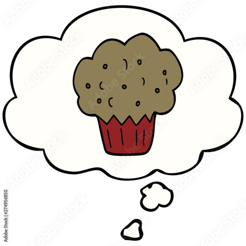 cartoon muffin and thought bubble