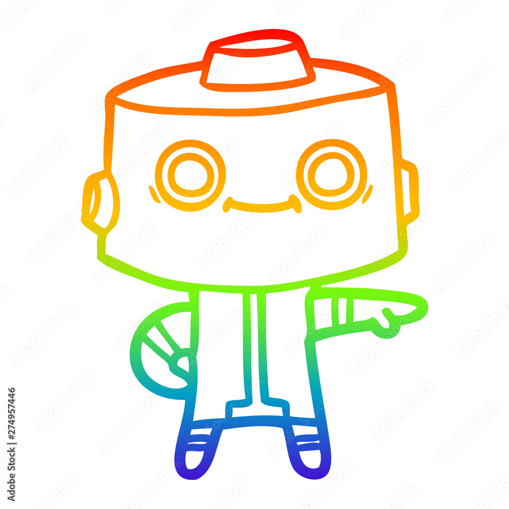 rainbow gradient line drawing cartoon robot rainbow gradient line drawing cartoon robot