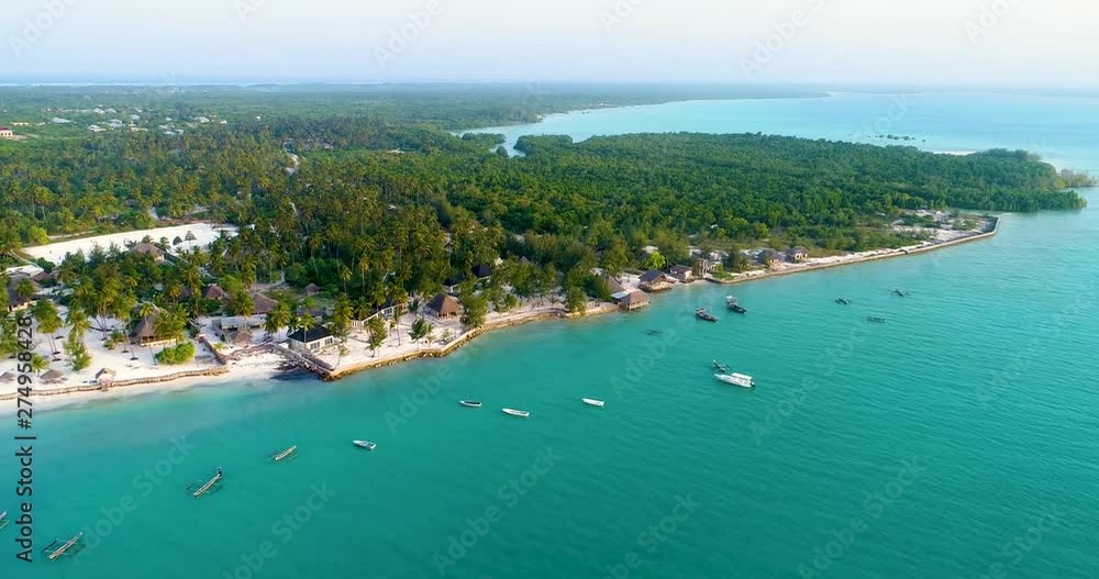 Aerial. Paje village, Zanzibar, Tanzania. Aerial. Paje village, Zanzibar, Tanzania.