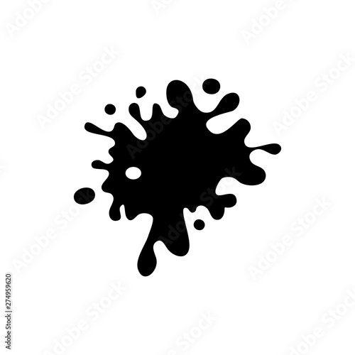 Black chaotic of ink blot. Vector illustration isolated variable figures. Eps 10