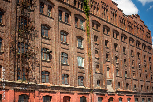 old red brick port building dock