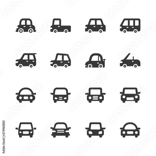 Car icon set.Vector illustration.