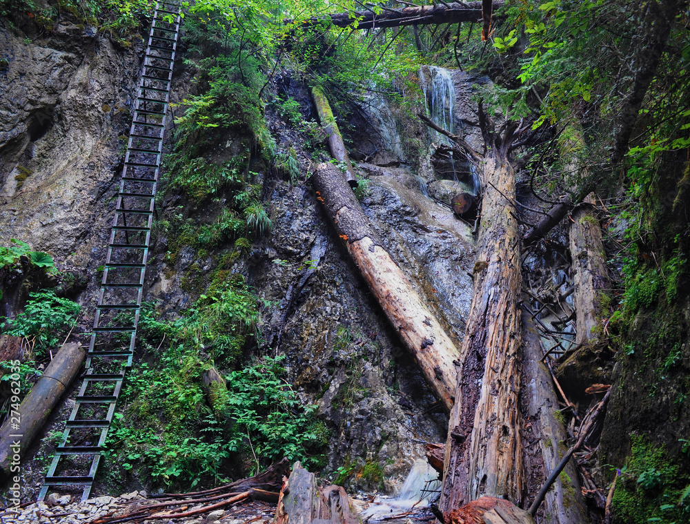 Fototapeta premium View of Strakov waterfall