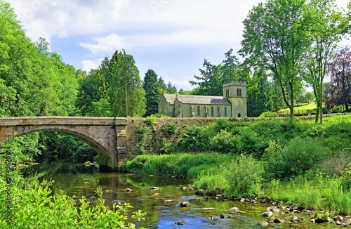 Askham Bridge and St Peter's Church, Askham, Cumbria, England photo