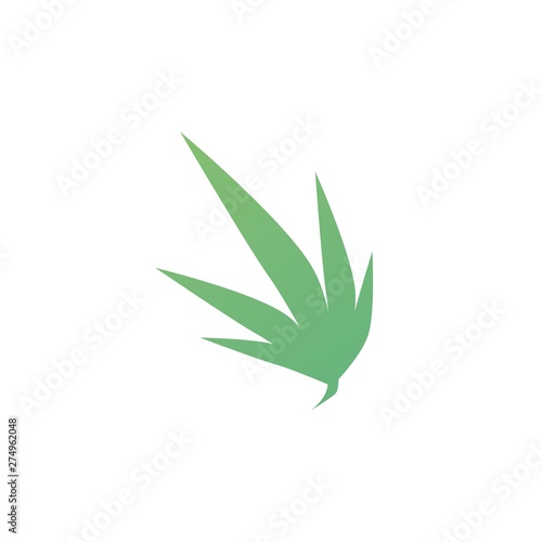 waving cannabis leaf logo vector icon illustration