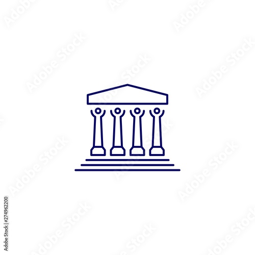 people law pillar logo vector icon illustration
