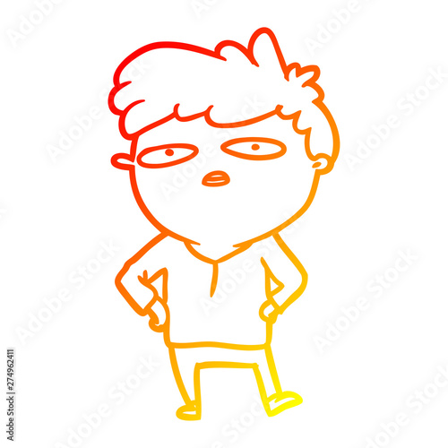 warm gradient line drawing impatient man