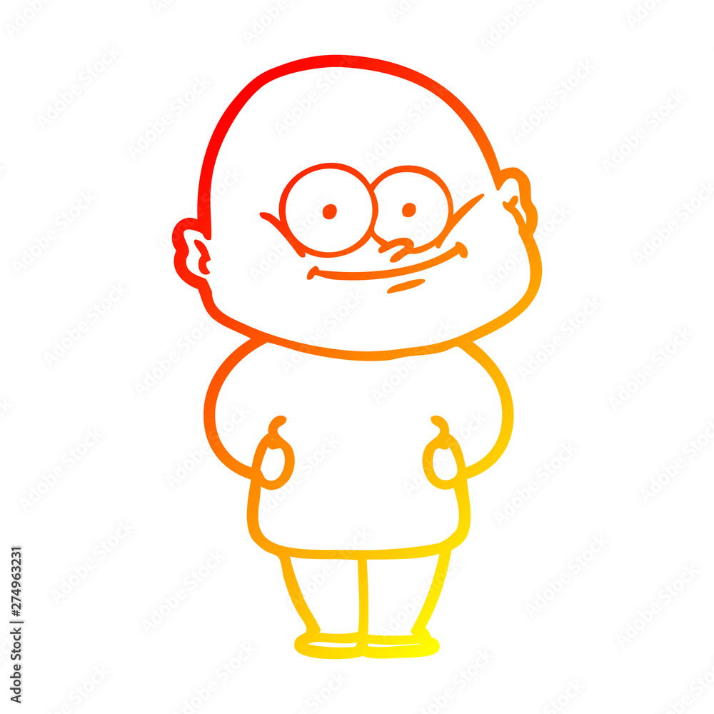 warm gradient line drawing cartoon bald man staring warm gradient line drawing cartoon bald man staring