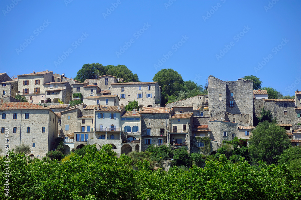 Small medieval French village of Vezenobres located in the Gard department