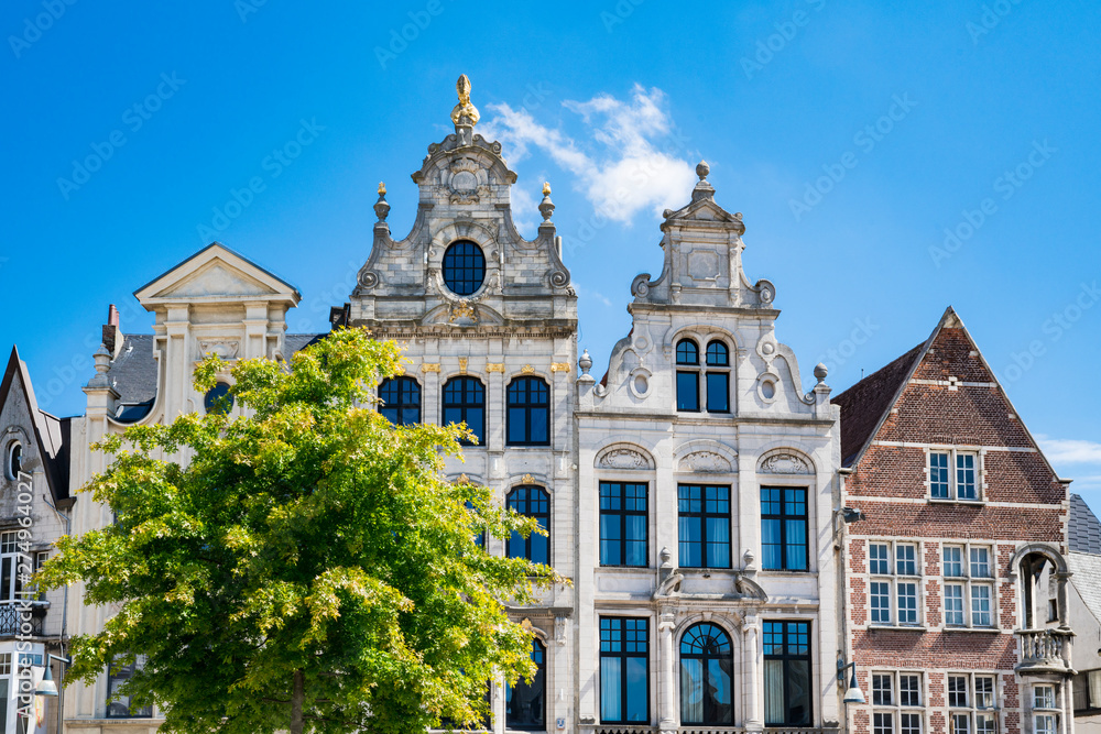 facades on market  square Grote Markt in Lier, Belgium