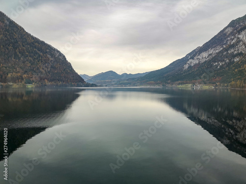 Obertraun lake in the mountains