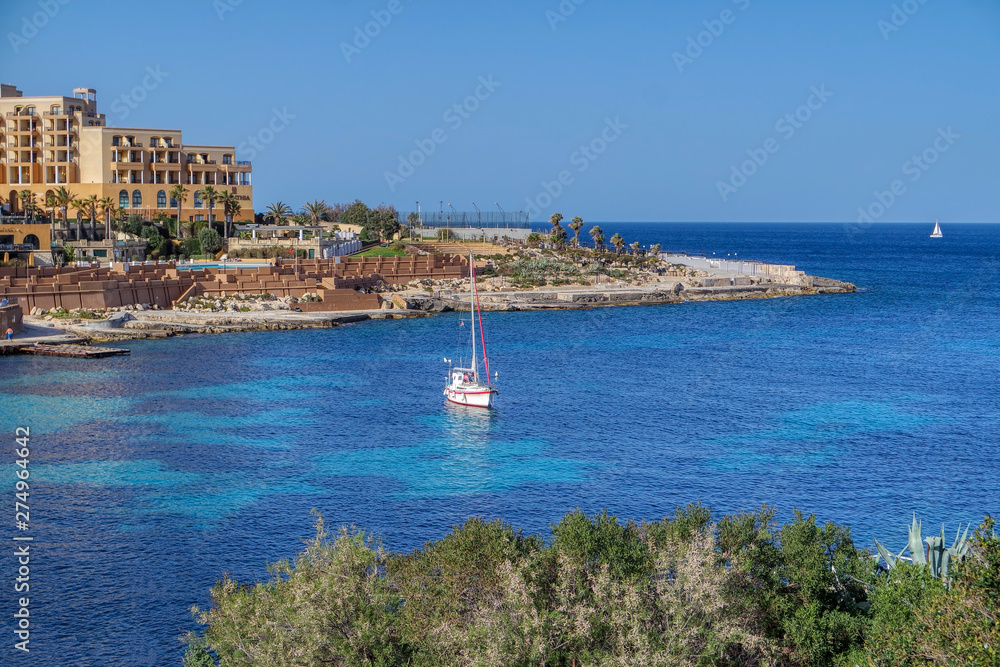 Spinola Bay in St Julians, Malta