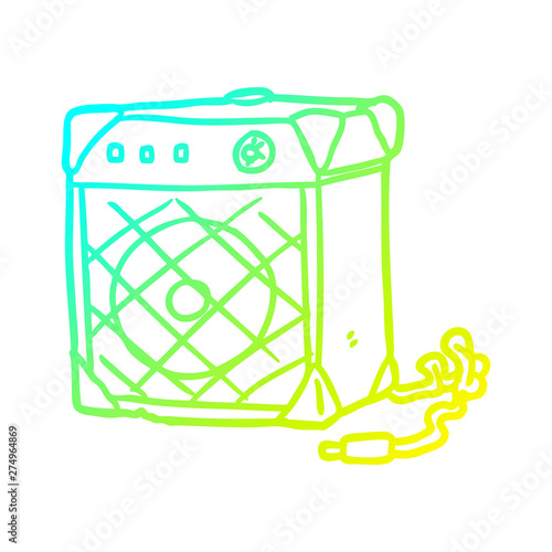 cold gradient line drawing electric guitar amp