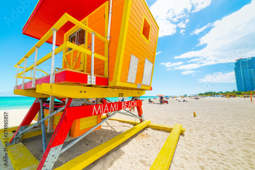 Colorful lifeguard tower in world famous Miami Beach © Gabriele Maltinti