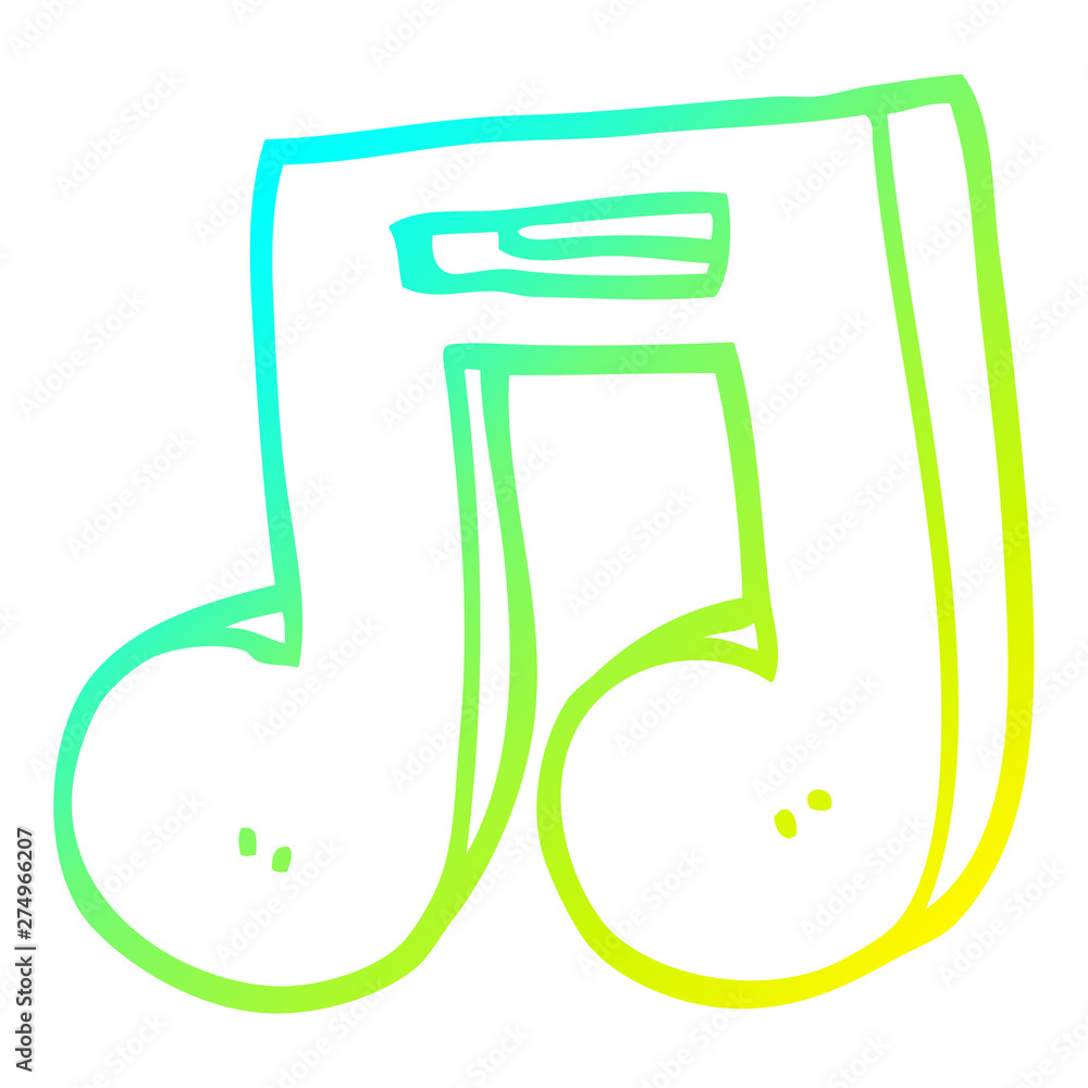 cold gradient line drawing cartoon musical notes cold gradient line drawing cartoon musical notes