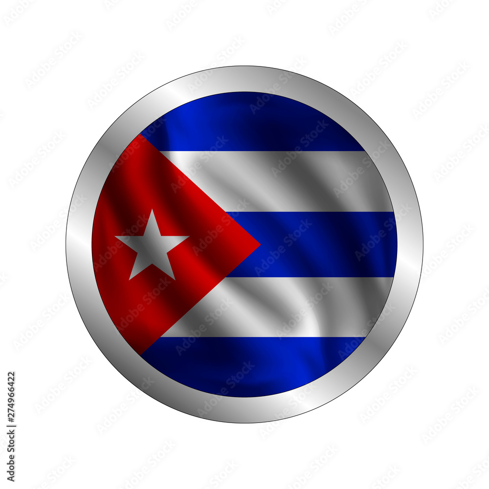 Waving Cuban flag, the flag of Cuba, vector illustration Waving Cuban flag, the flag of Cuba, vector illustration