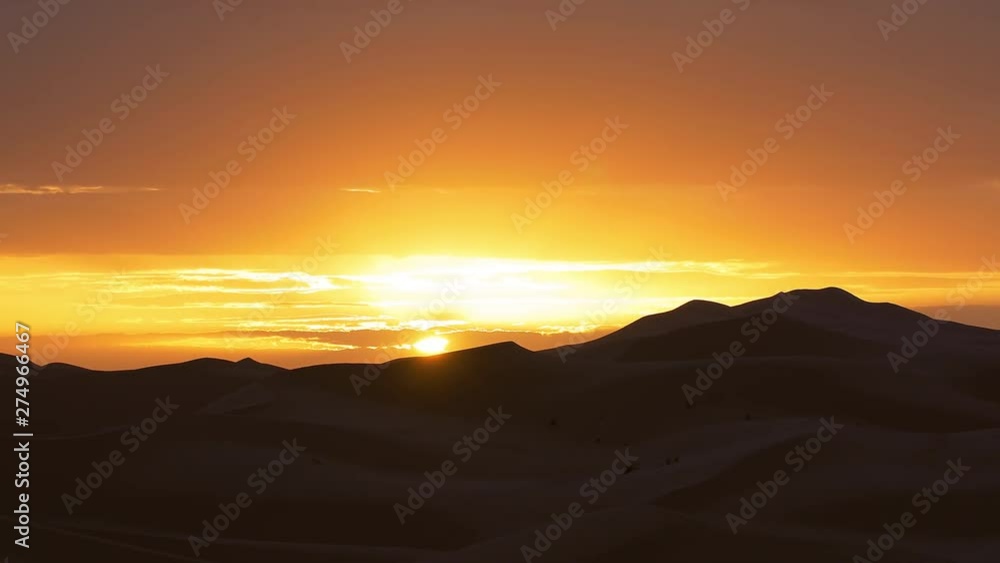 Beautiful sunrise in Erg Chebbi desert Beautiful sunrise in Erg Chebbi desert