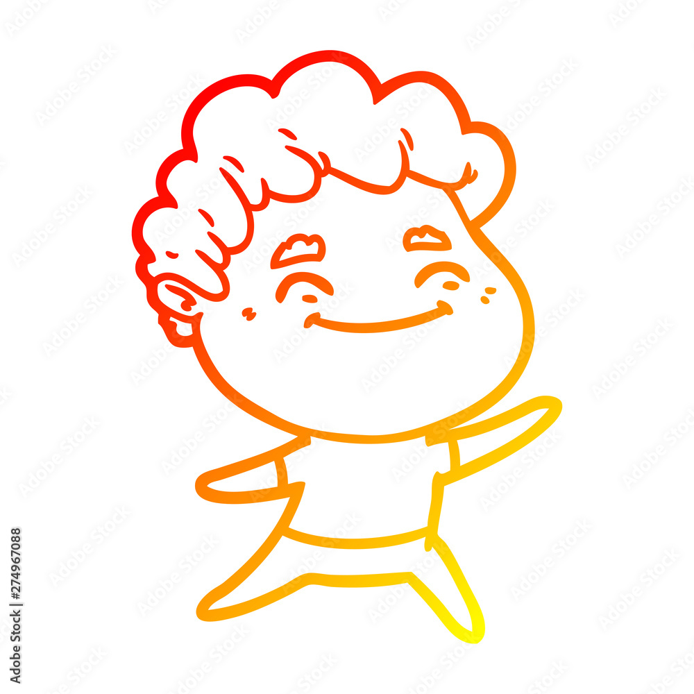 warm gradient line drawing cartoon friendly man warm gradient line drawing cartoon friendly man