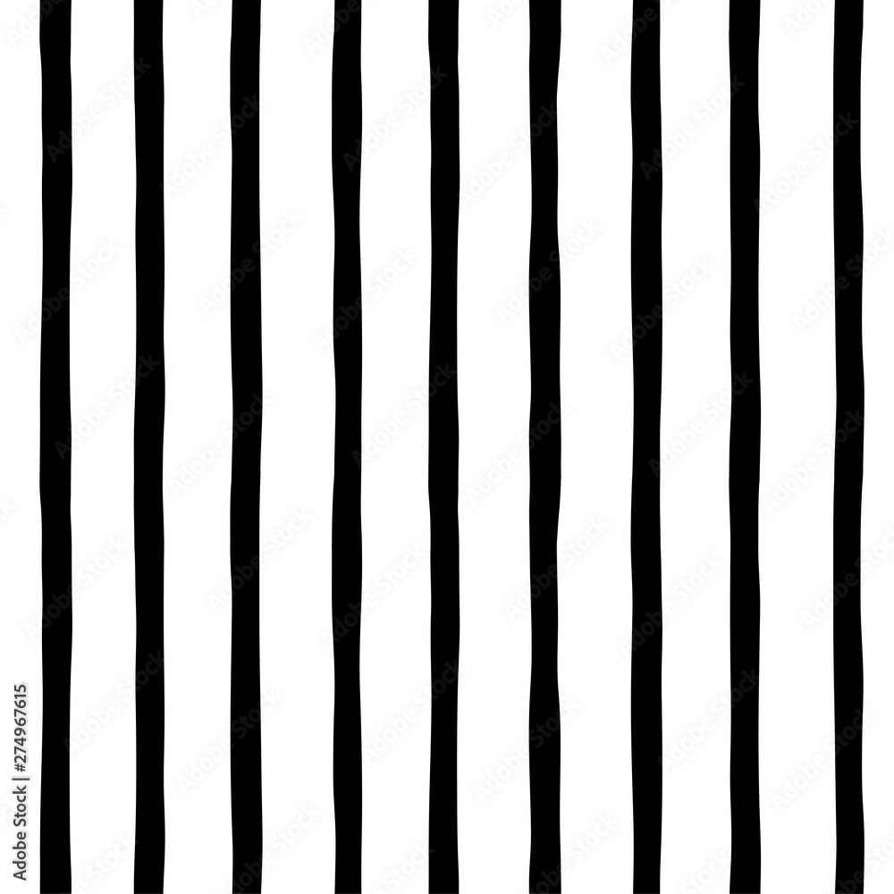 Parallel lines hand drawn vector seamless pattern. Vertical stripes geometrical simple texture. Black, monochrome sketch on white background. Abstract wallpaper, backdrop textile design Parallel lines hand drawn vector seamless pattern. Vertical stripes geometrical simple texture. Black, monochrome sketch on white background. Abstract wallpaper, backdrop textile design