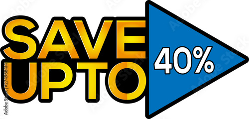 Save up to 40 percent icon stock-vector