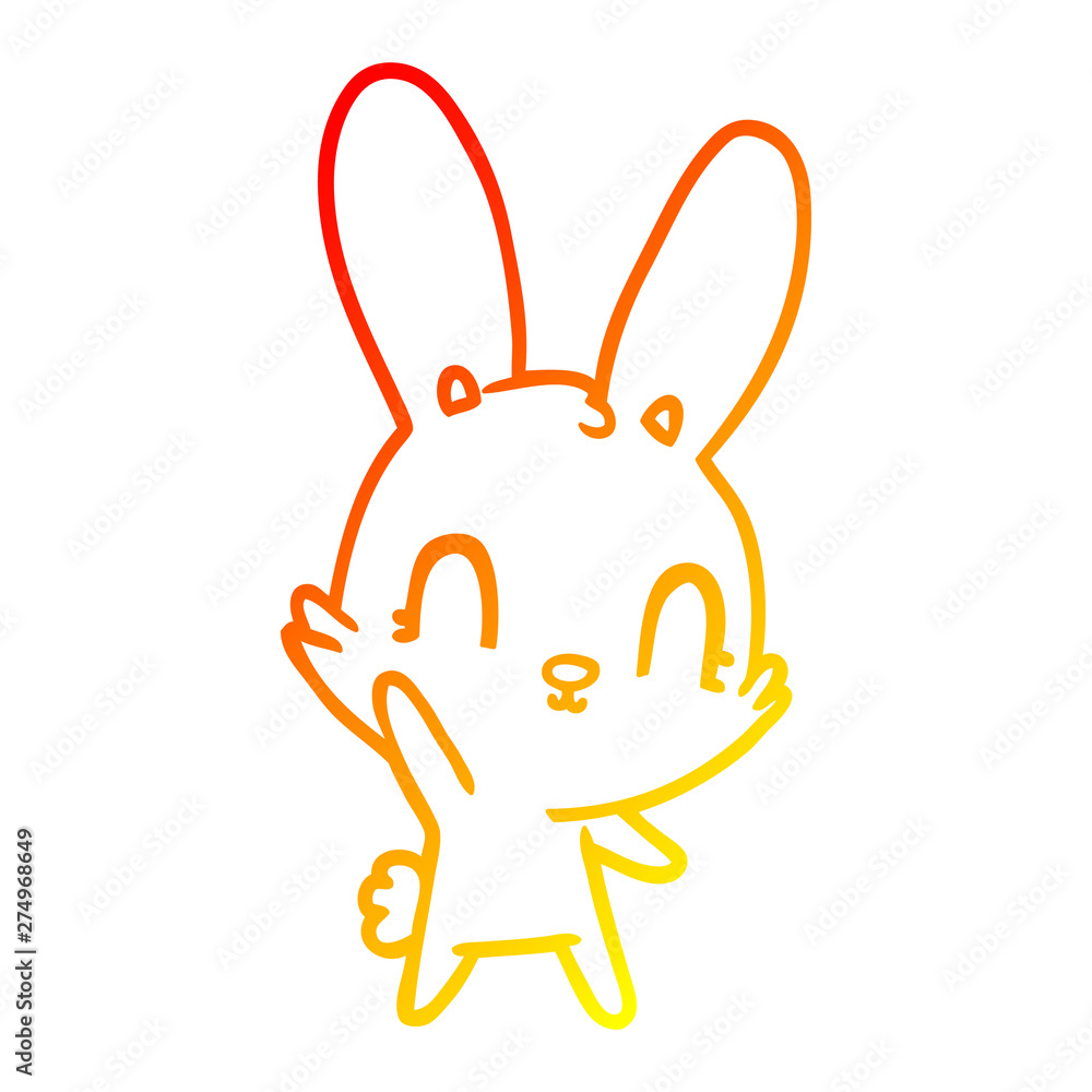 warm gradient line drawing cute cartoon rabbit warm gradient line drawing cute cartoon rabbit