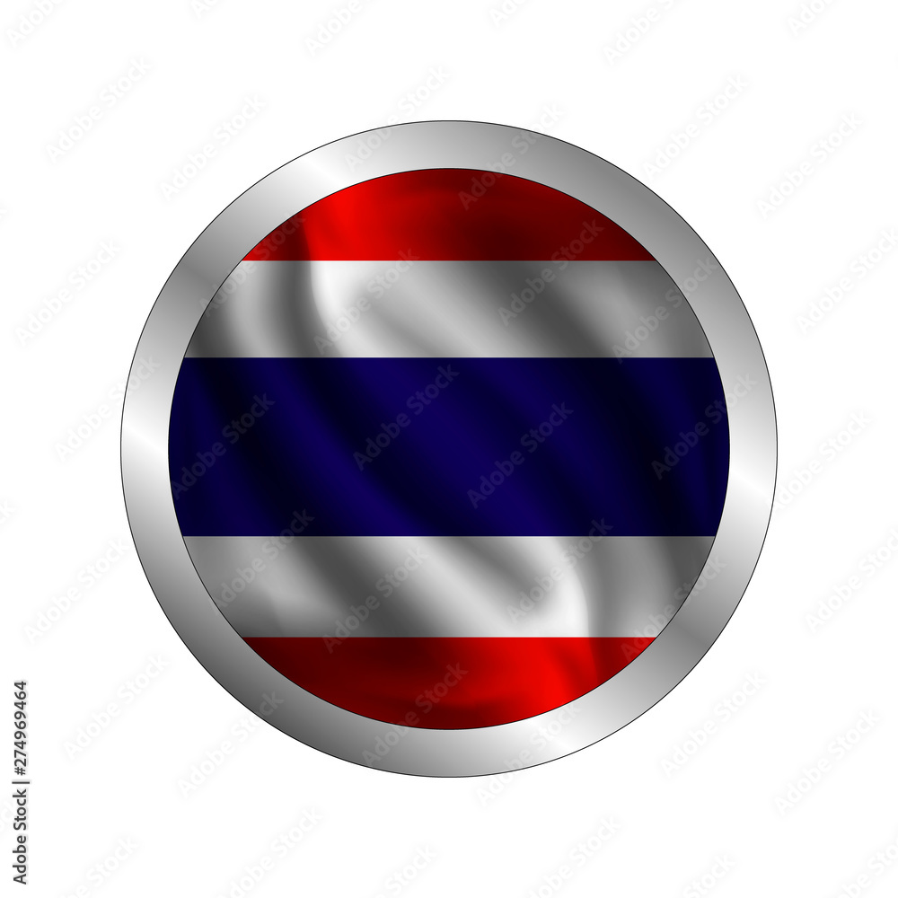 Waving Thailand's flag, the flag of Thailand, vector illustration Waving Thailand's flag, the flag of Thailand, vector illustration