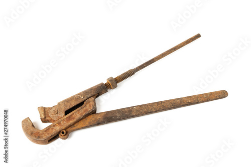 Old rusty adjustable wrench