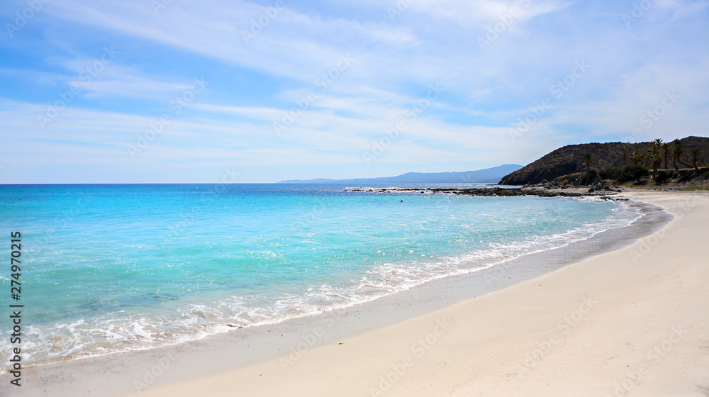 The beautiful beach along the East Cape of the Baja near Punta Pescadero. 