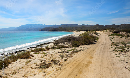 The beautiful beach along the East Cape of the Baja near Punta Pescadero. 