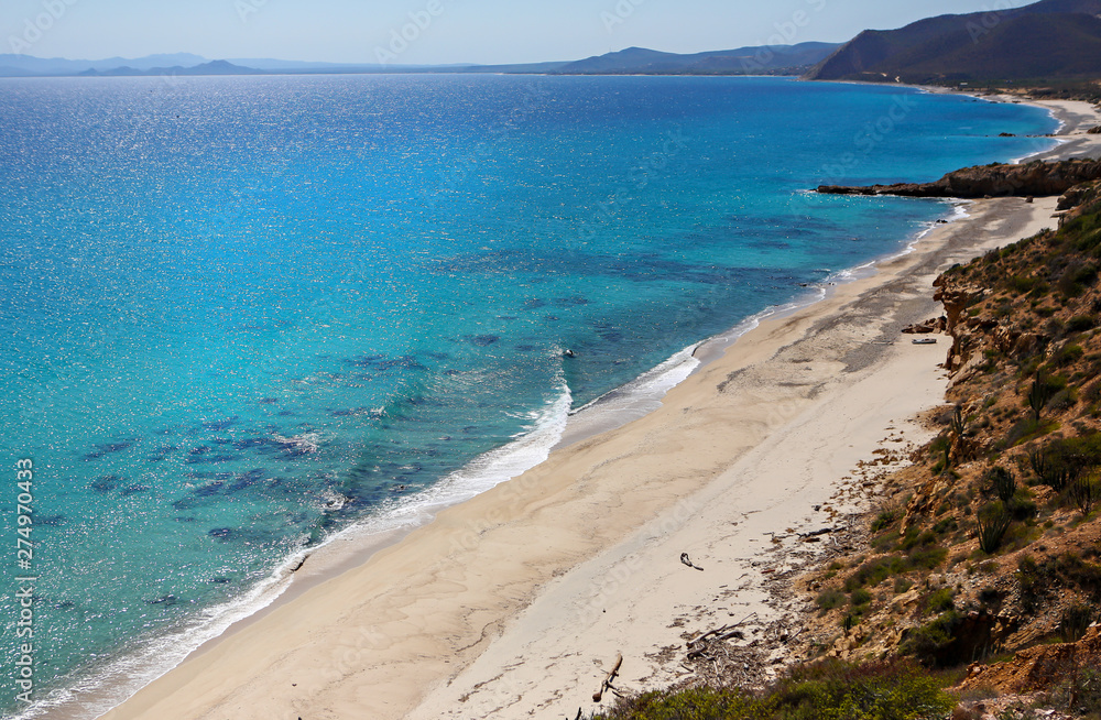 View of the beach in the Baja, Mexico. 