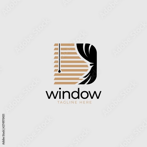 window logo design template.Creative sign for home interior symbol - Vector