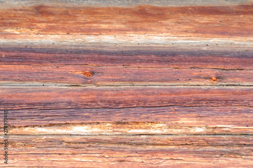 Close-up of bark and pattern on the side of an old log
