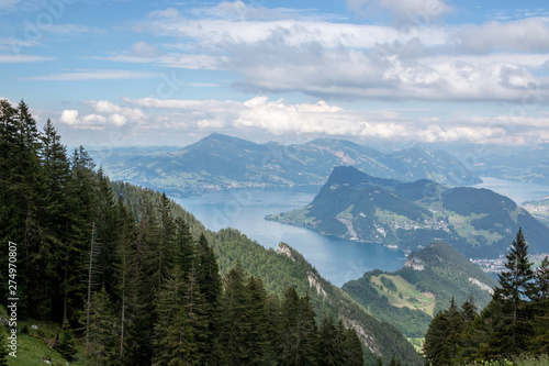 Panorama view of Lucerne lake and mountains scene in Pilatus of Lucerne © TravelFlow