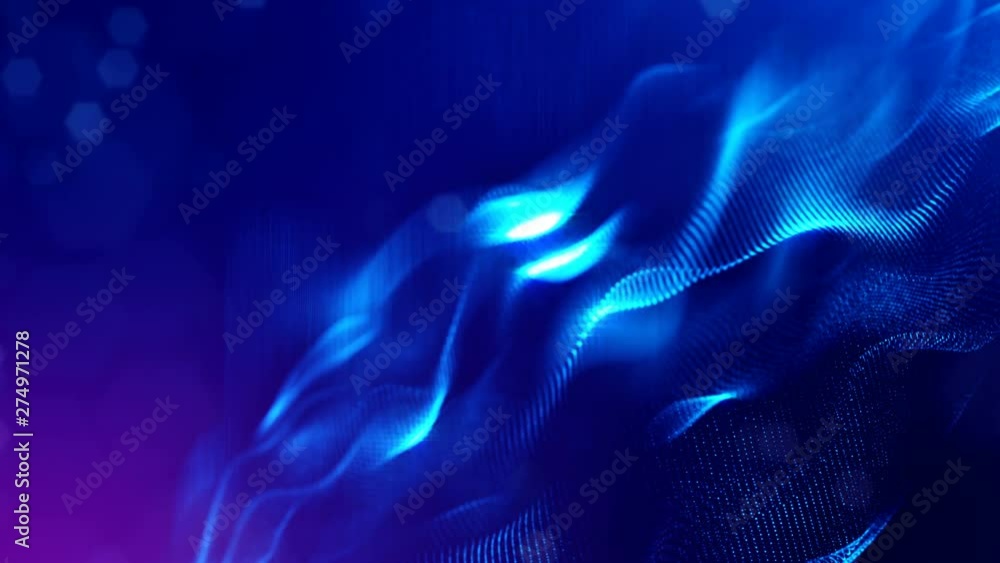 Complex Blue Wave complex blue composition with luminous particles that form wavy ...
