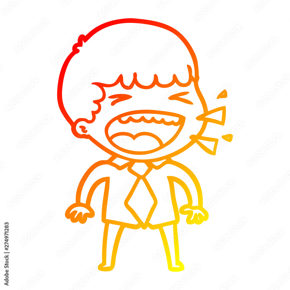 warm gradient line drawing cartoon laughing man warm gradient line drawing cartoon laughing man